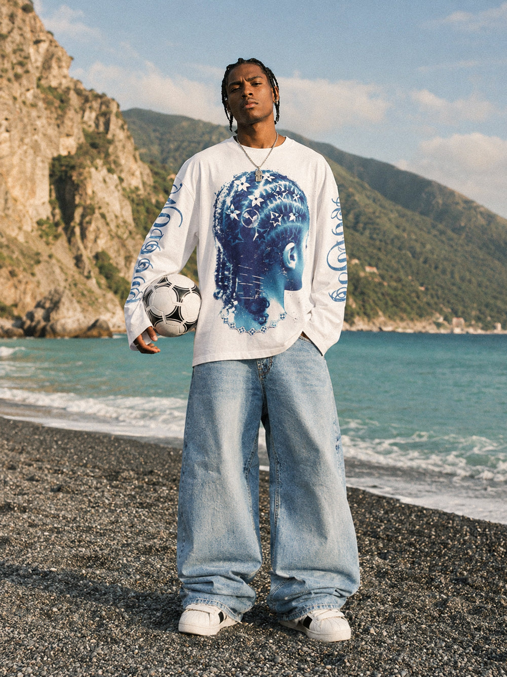 Deep Blue Unisex Uzun Kollu Tişört