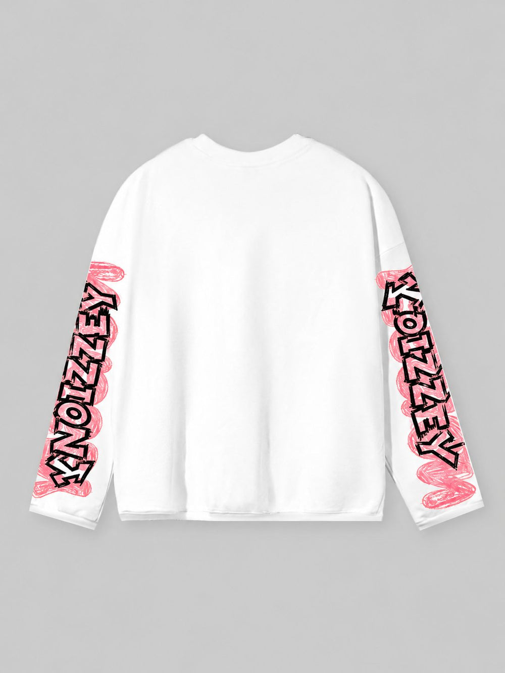 Pink Hoonigan Graffiti Beyaz Unisex Uzun Kollu Tişört