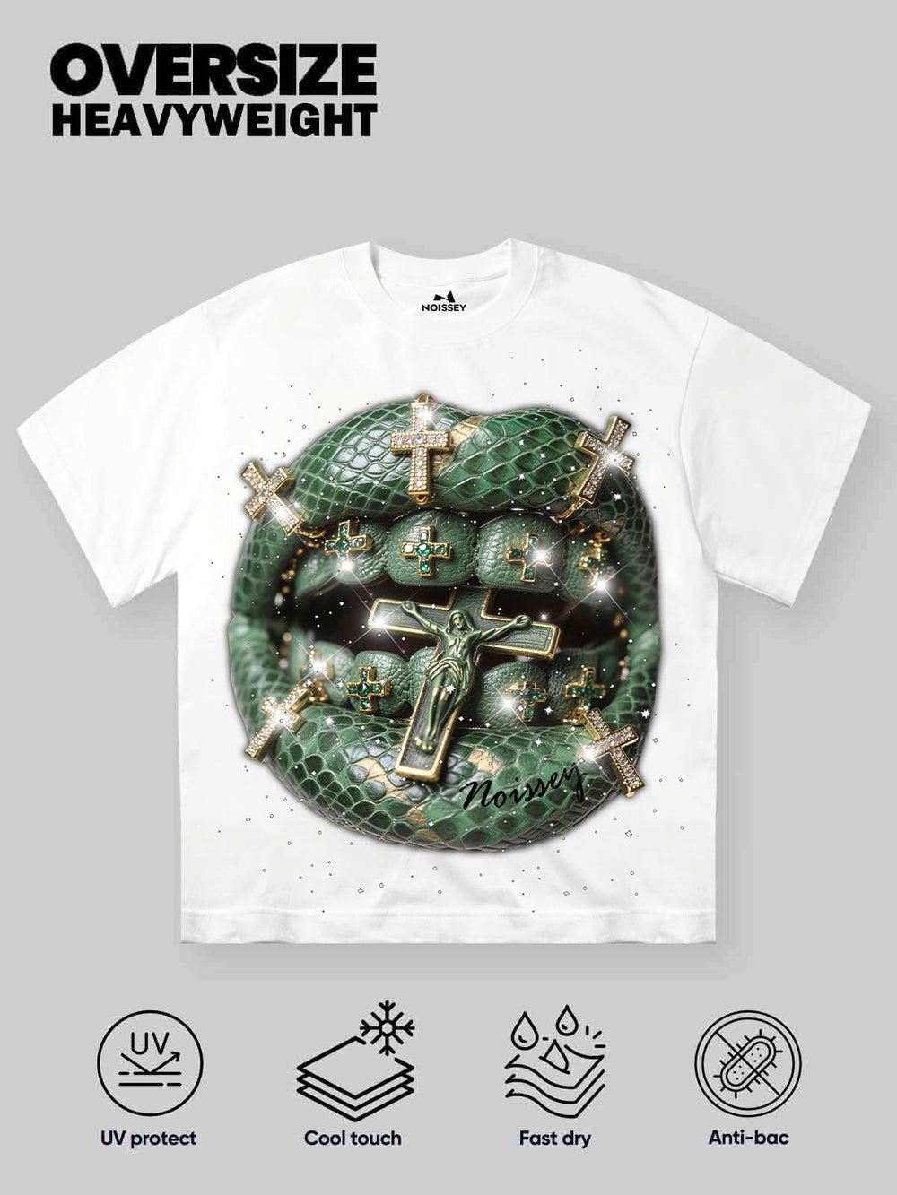 Bronz Snakeskin Haç Unisex Tişört