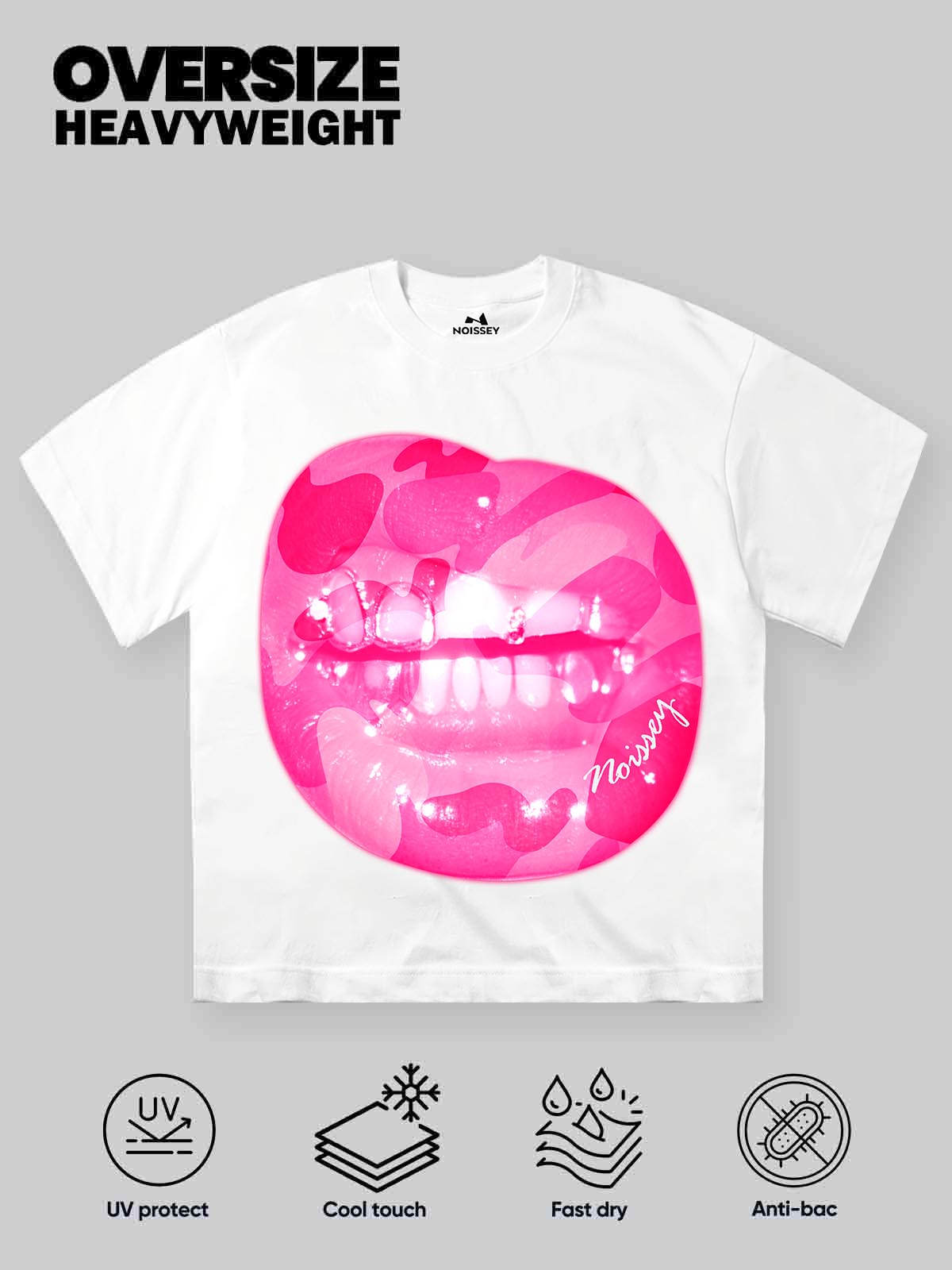 Pembe Kamuflaj Dudak Unisex Tişört