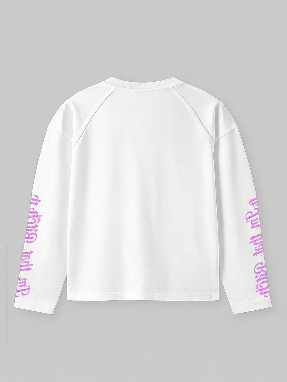 Monokrom Topuklu Beyaz Unisex Uzun Kollu Tişört