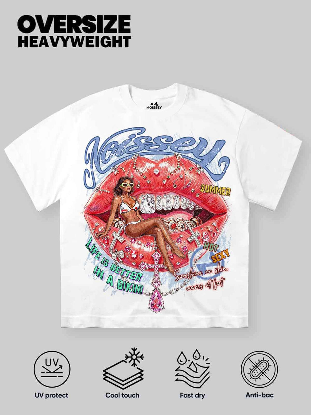 Grafiti Bikini Kız Beyaz Unisex Tişört