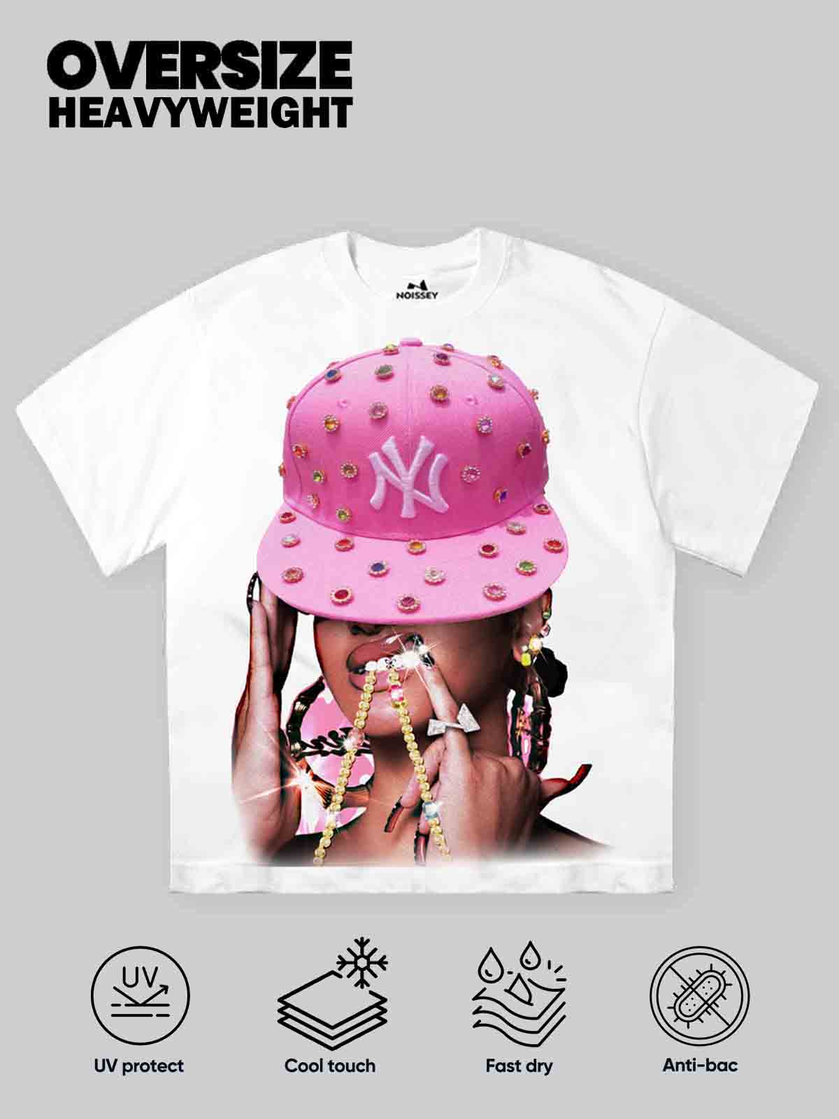 Pink Diamond-Hat Girl Beyaz Unisex Tişört