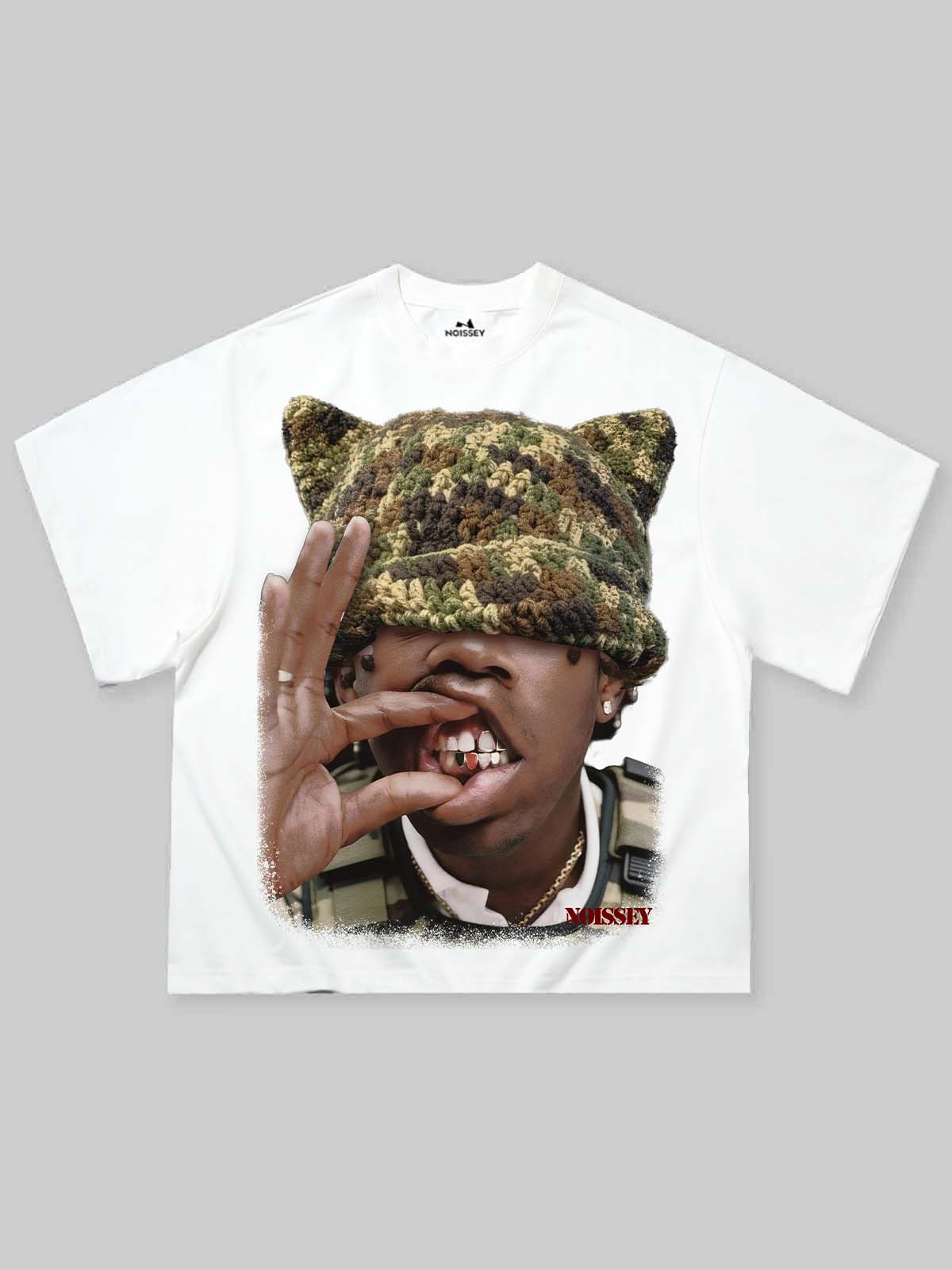 Kamuflaj Kedi Şapka Unisex Tişört