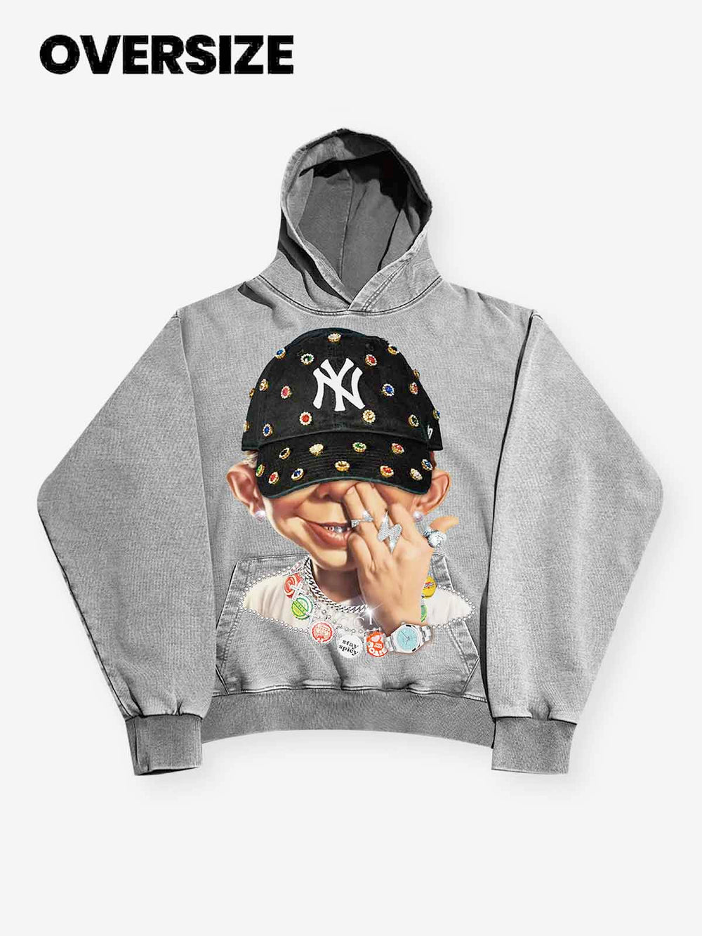 Modern Hip Hop Çocuk Unisex Kapüşonlu Sweatshirt