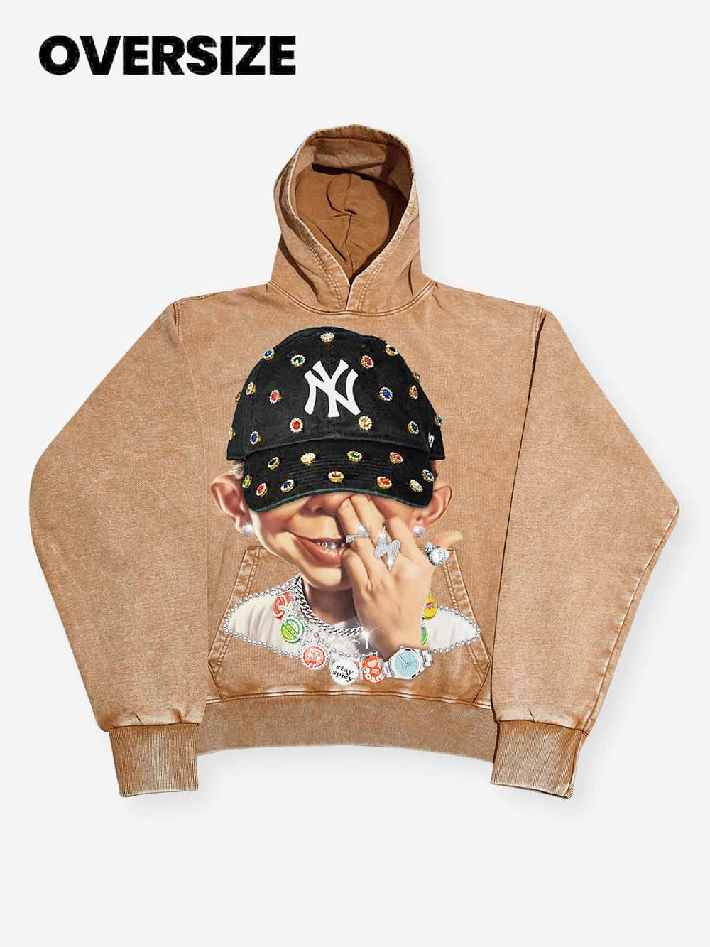 Modern Hip Hop Çocuk Unisex Kapüşonlu Sweatshirt