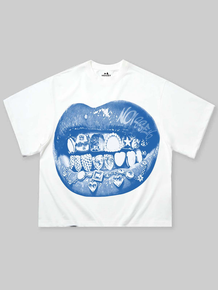 Mavi Grillz Beyaz Unisex Tişört