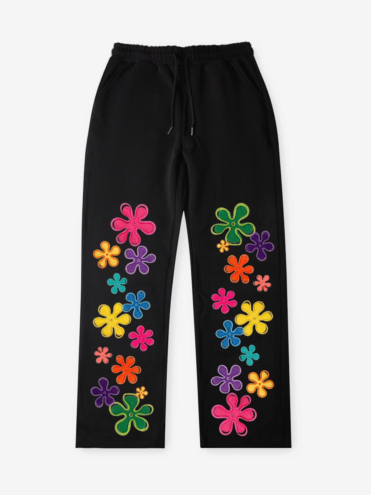 Renkli Çiçekli Grafiti Unisex Pantolon