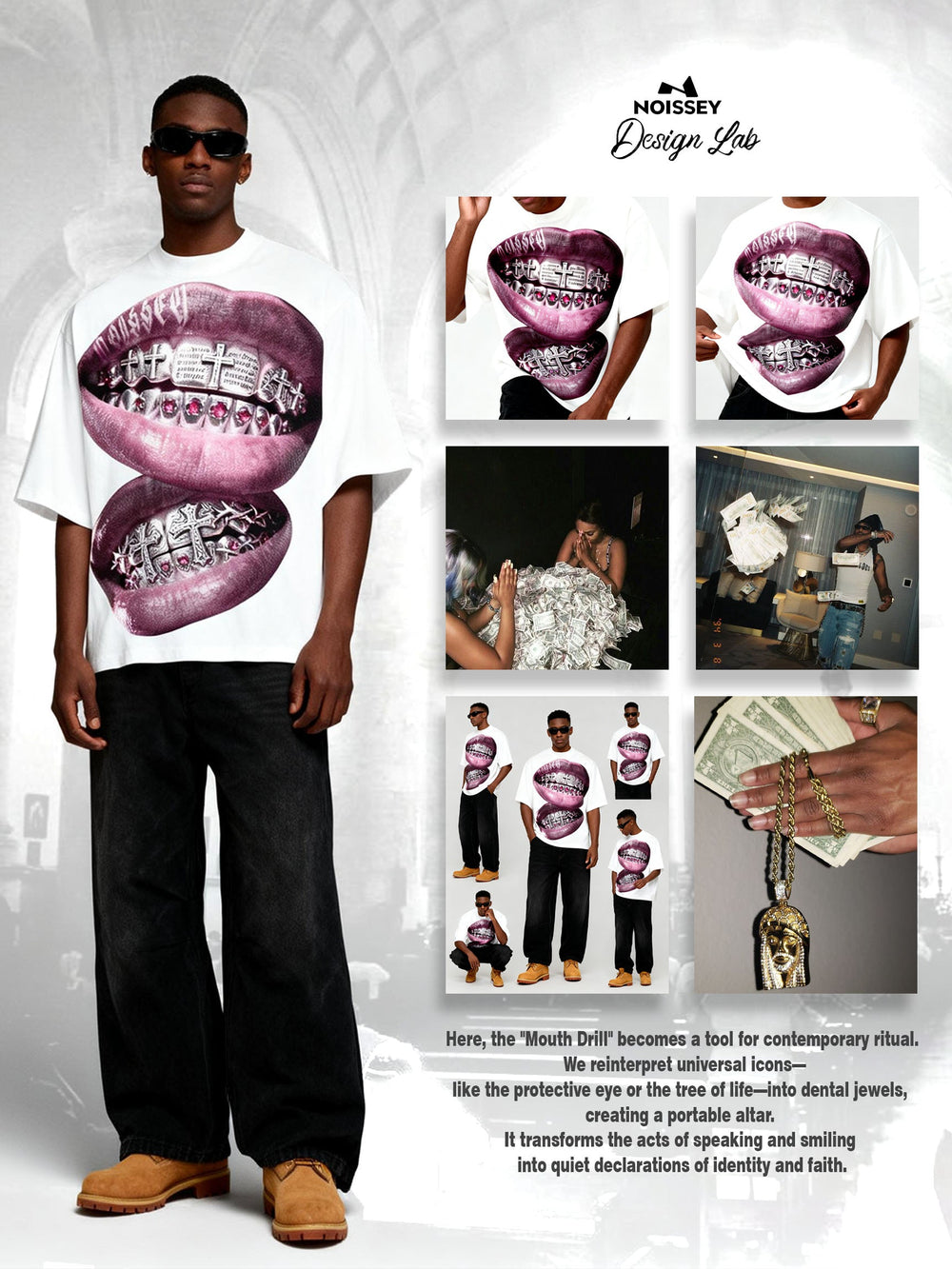 Metal Haç Grillz Unisex Tişört