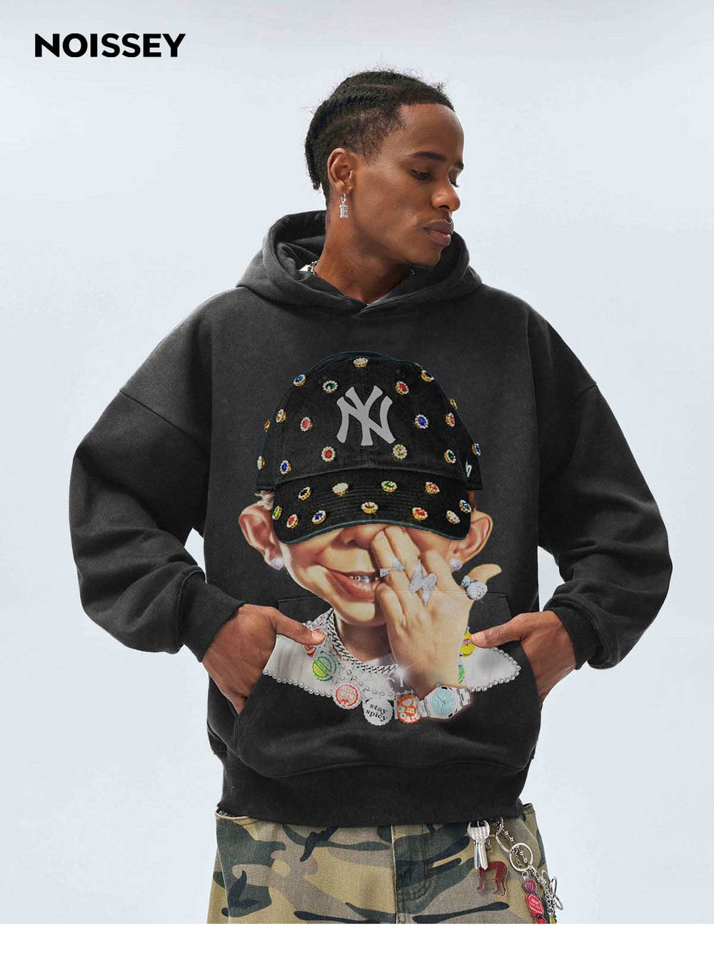 Modern Hip Hop Çocuk Unisex Kapüşonlu Sweatshirt