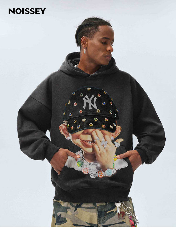 Modern Hip Hop Çocuk Unisex Kapüşonlu Sweatshirt