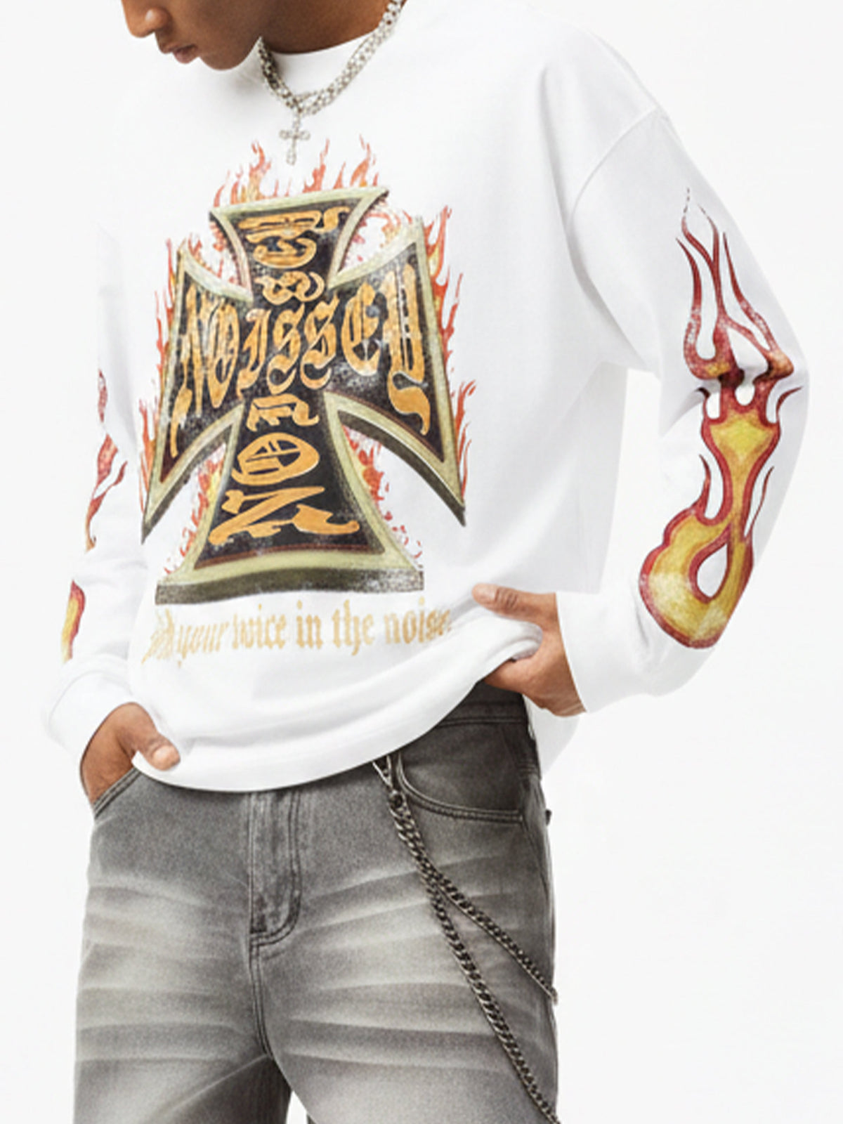 INFERNO CROSS Unisex Uzun Kollu Tişört