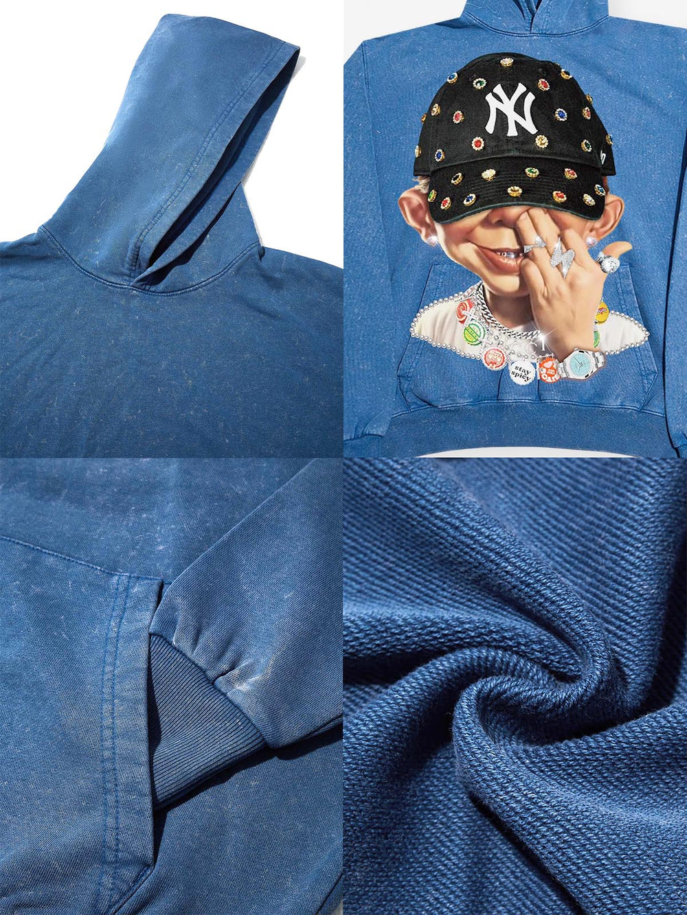 Modern Hip Hop Çocuk Unisex Kapüşonlu Sweatshirt