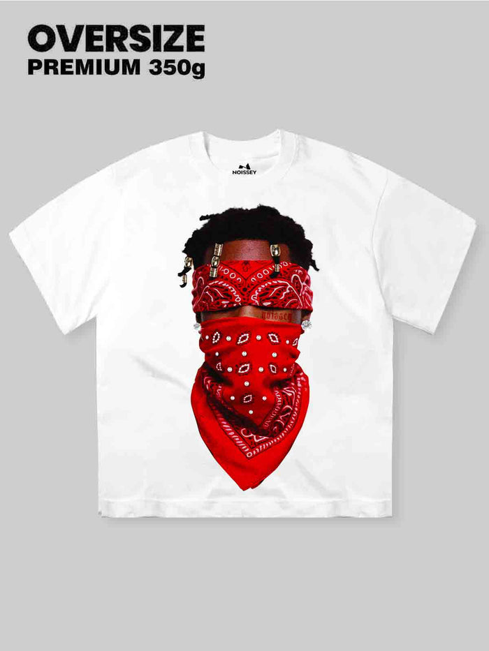 Kırmızı Bandana Maske Unisex Tişört