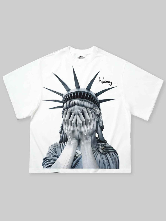Weeping Liberty Beyaz Unisex Tişört