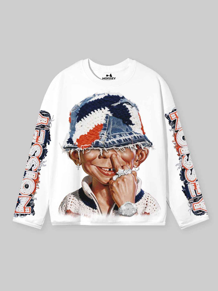 Bad Boy Beyaz Unisex Uzun Kollu Tişört
