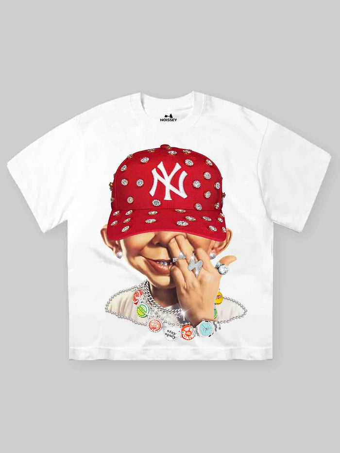 Bad Boy Red Snapback Beyaz Unisex Tişört