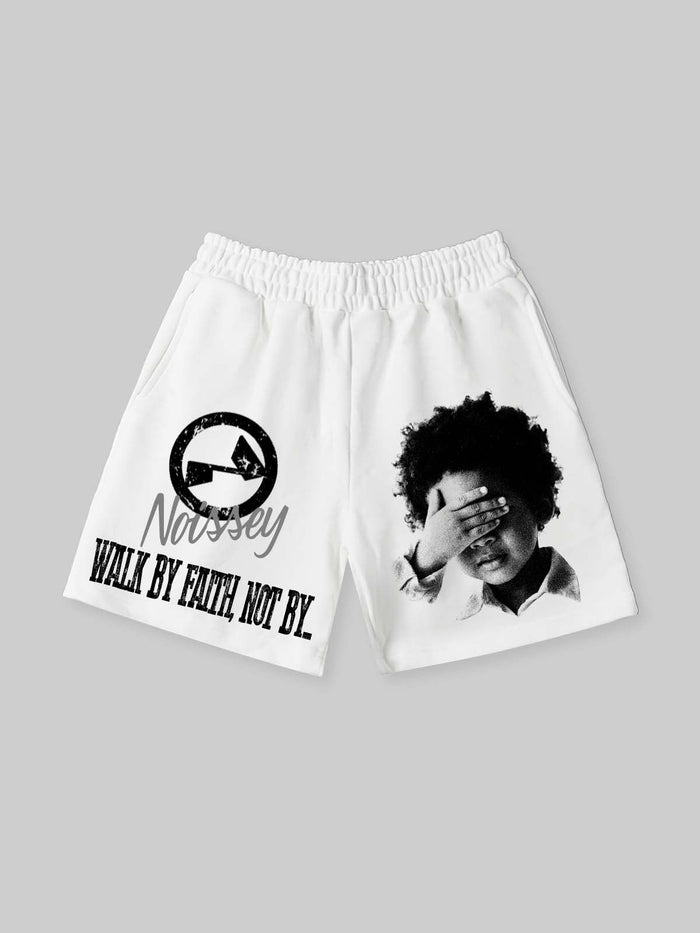 WALK BY FAITH Beyaz Unisex Şort