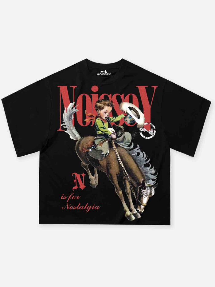 Cowboy Vintage Siyah Unisex Tişört