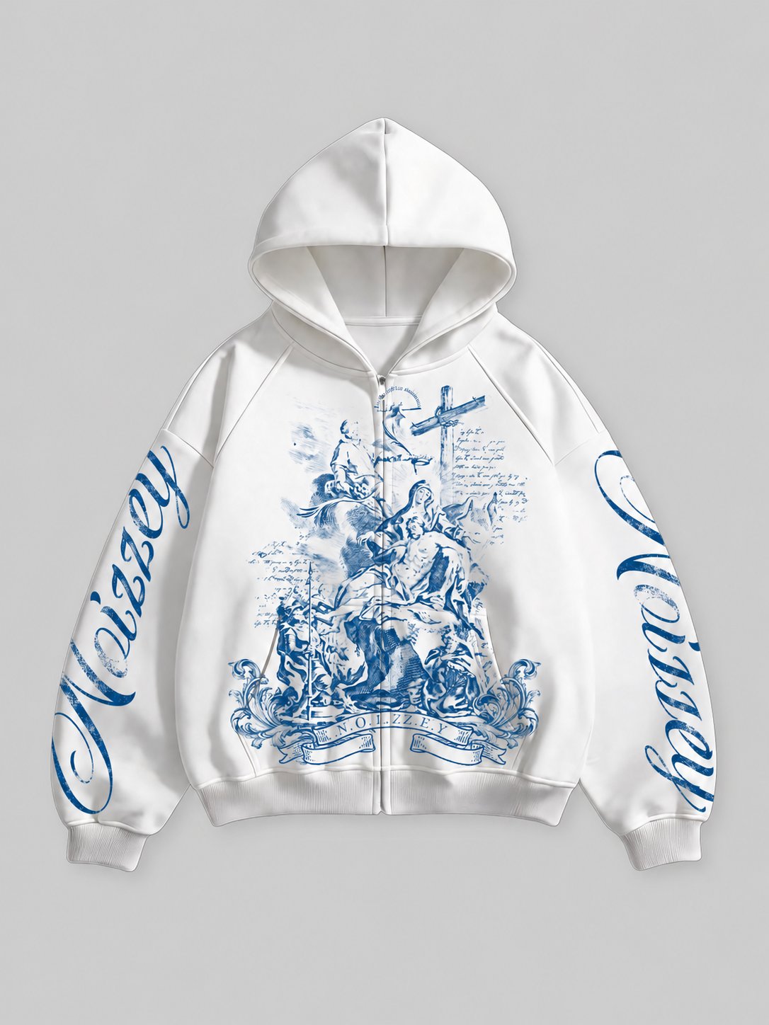 Divine Grace Siyah Unisex Fermuarlı Sweatshirt