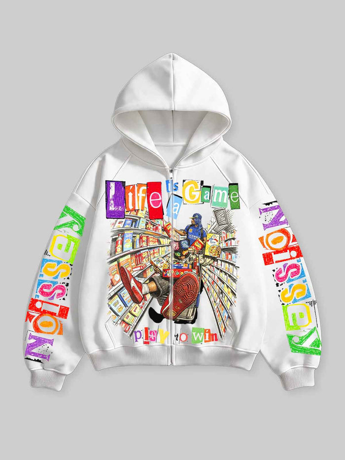 Pop Süpermarket Unisex Fermuarlı Sweatshirt