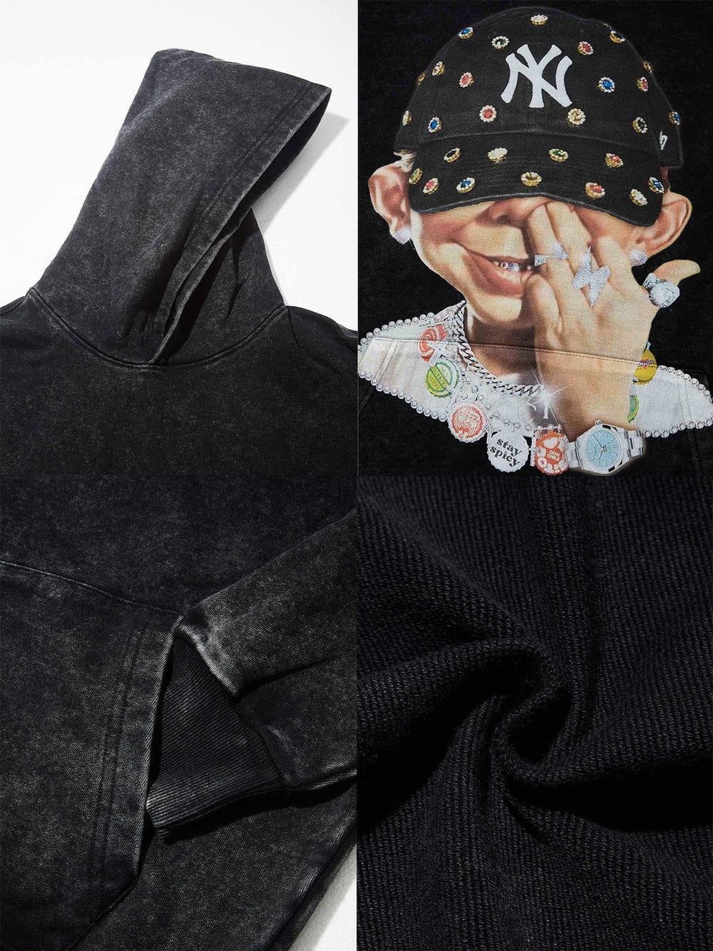 Modern Hip Hop Çocuk Unisex Kapüşonlu Sweatshirt