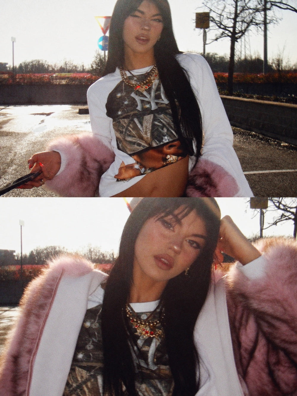 Rhinestone NY Unisex Uzun Kollu Tişört