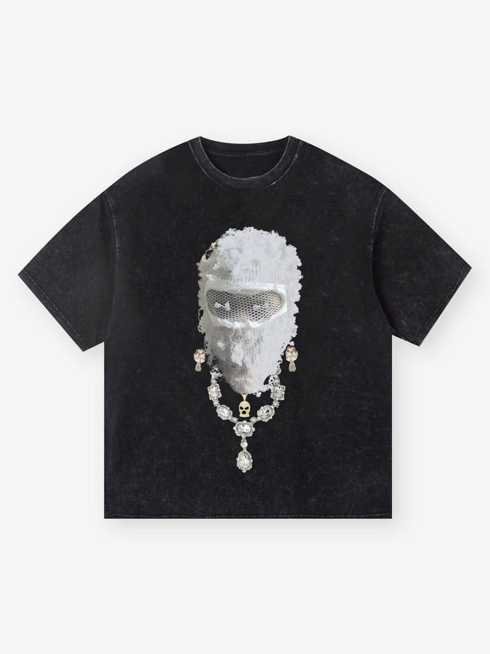Pırlanta Maskeli Başlık Unisex Tişört