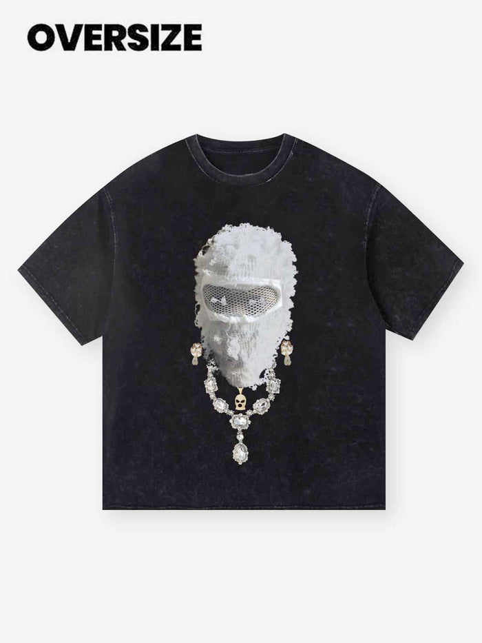 Pırlanta Maskeli Başlık Unisex Tişört