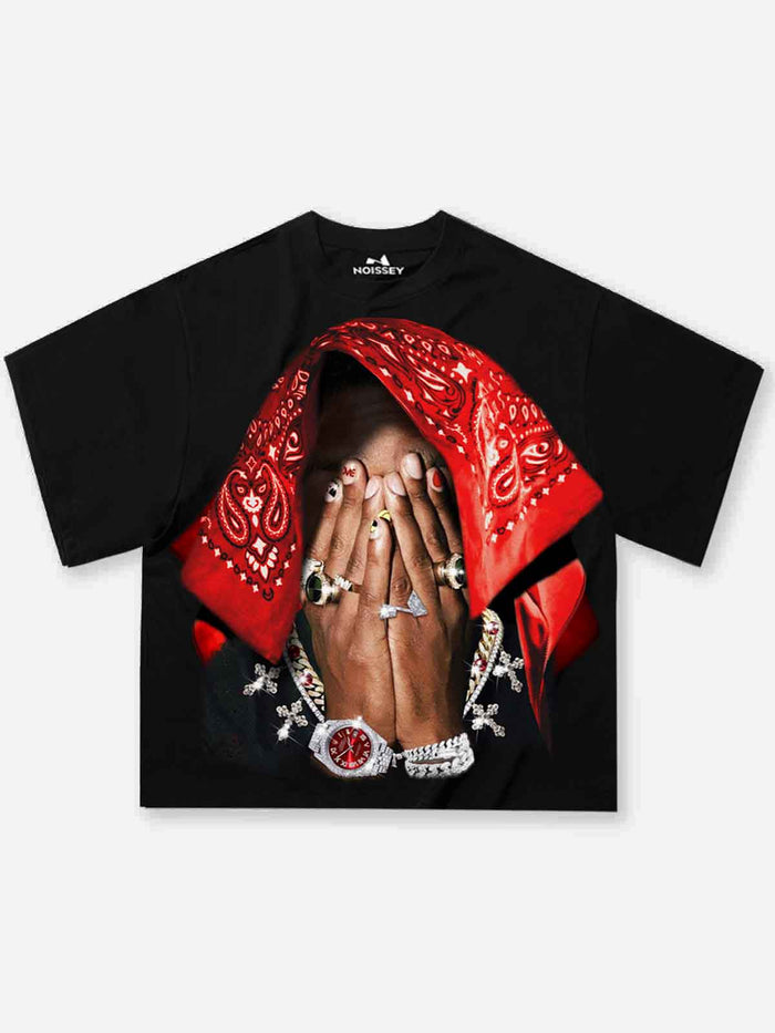 Kırmızı Bandana Figür Unisex Tişört