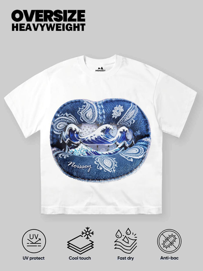 Denim Ukiyo-e Grillz Unisex Tişört