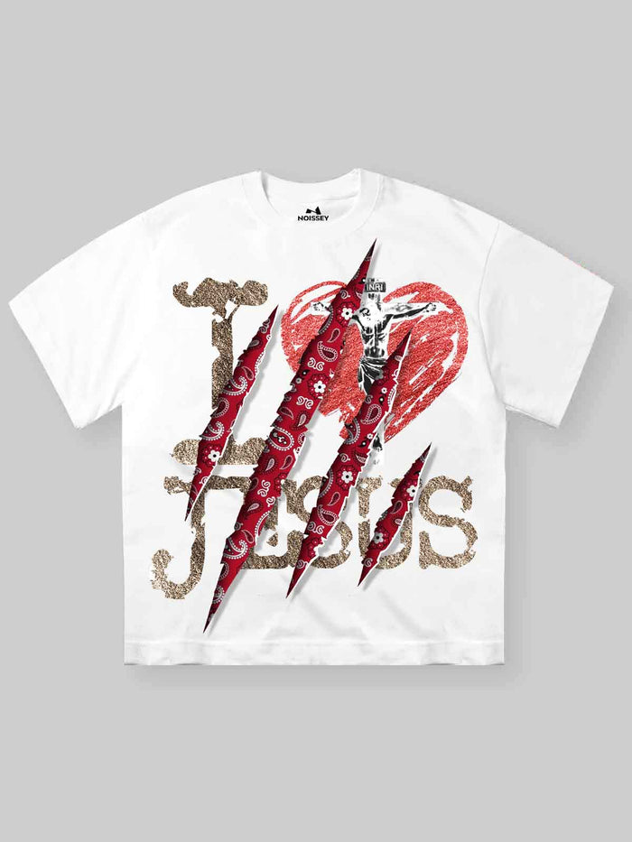 I Love Jesus Beyaz Unisex Tişört