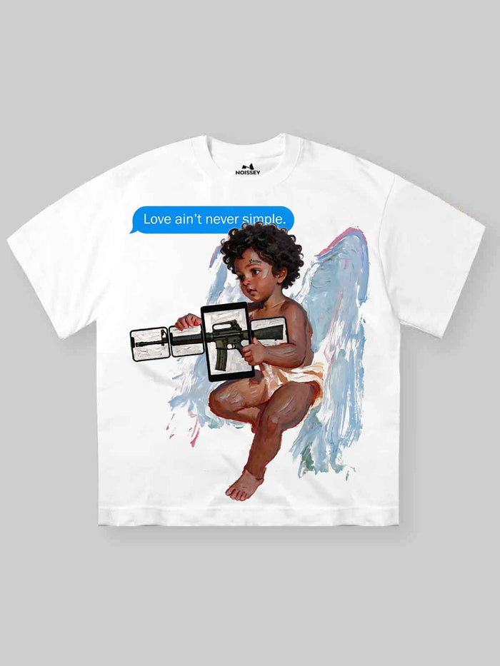 Modern Melek Beyaz Unisex Tişört