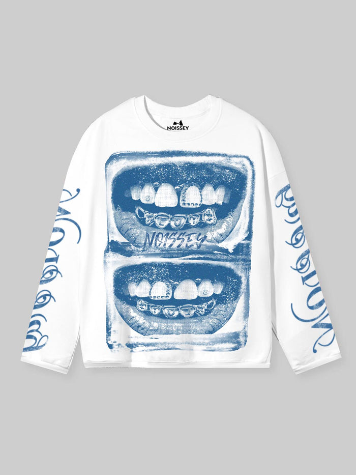 Archival Grillz Beyaz Unisex Uzun Kollu Tişört
