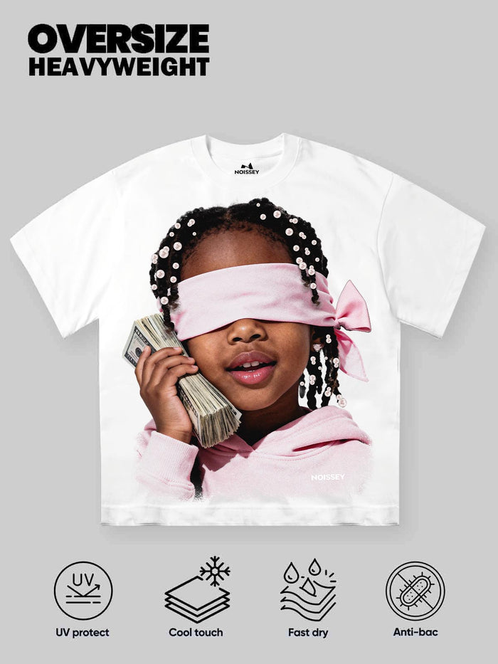 Pembe Başörtülü Kız Unisex Tişört