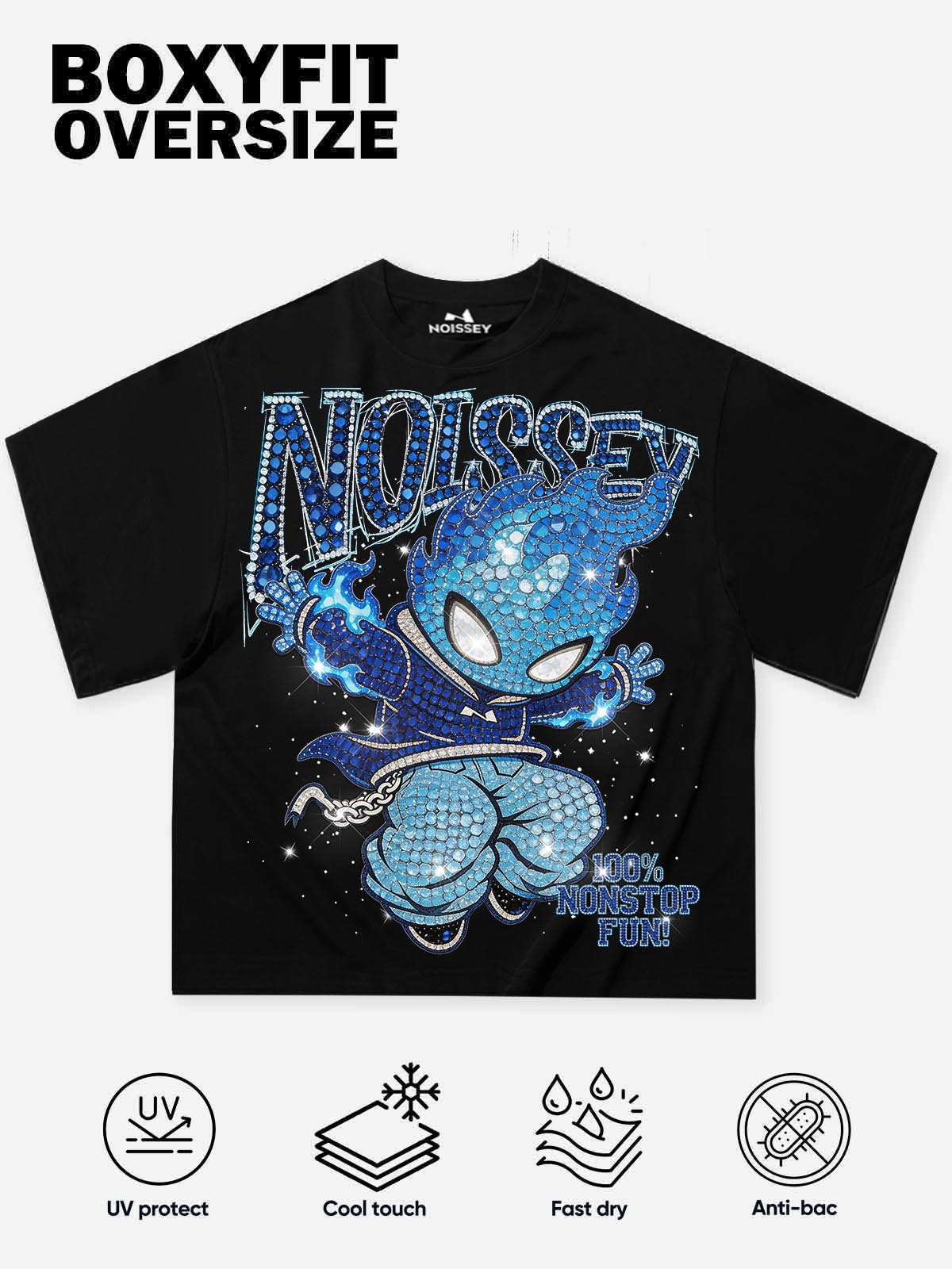 Blue Ignite Siyah Unisex Tişört