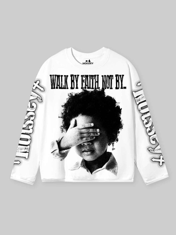 Walk by Faith Unisex Uzun Kollu Tişört
