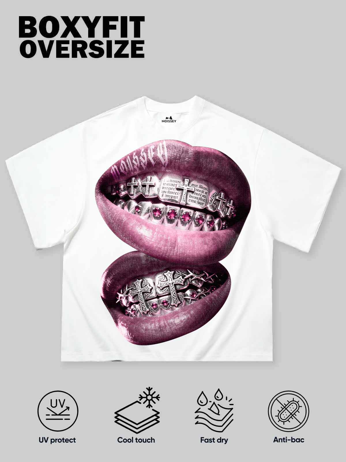 Metal Haç Grillz Unisex Tişört