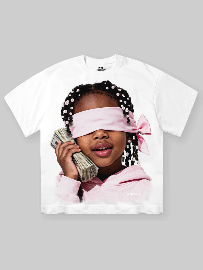 Pembe Başörtülü Kız Unisex Tişört