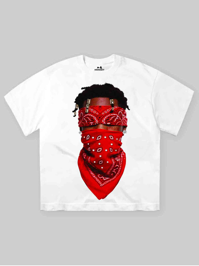 Kırmızı Bandana Maske Unisex Tişört