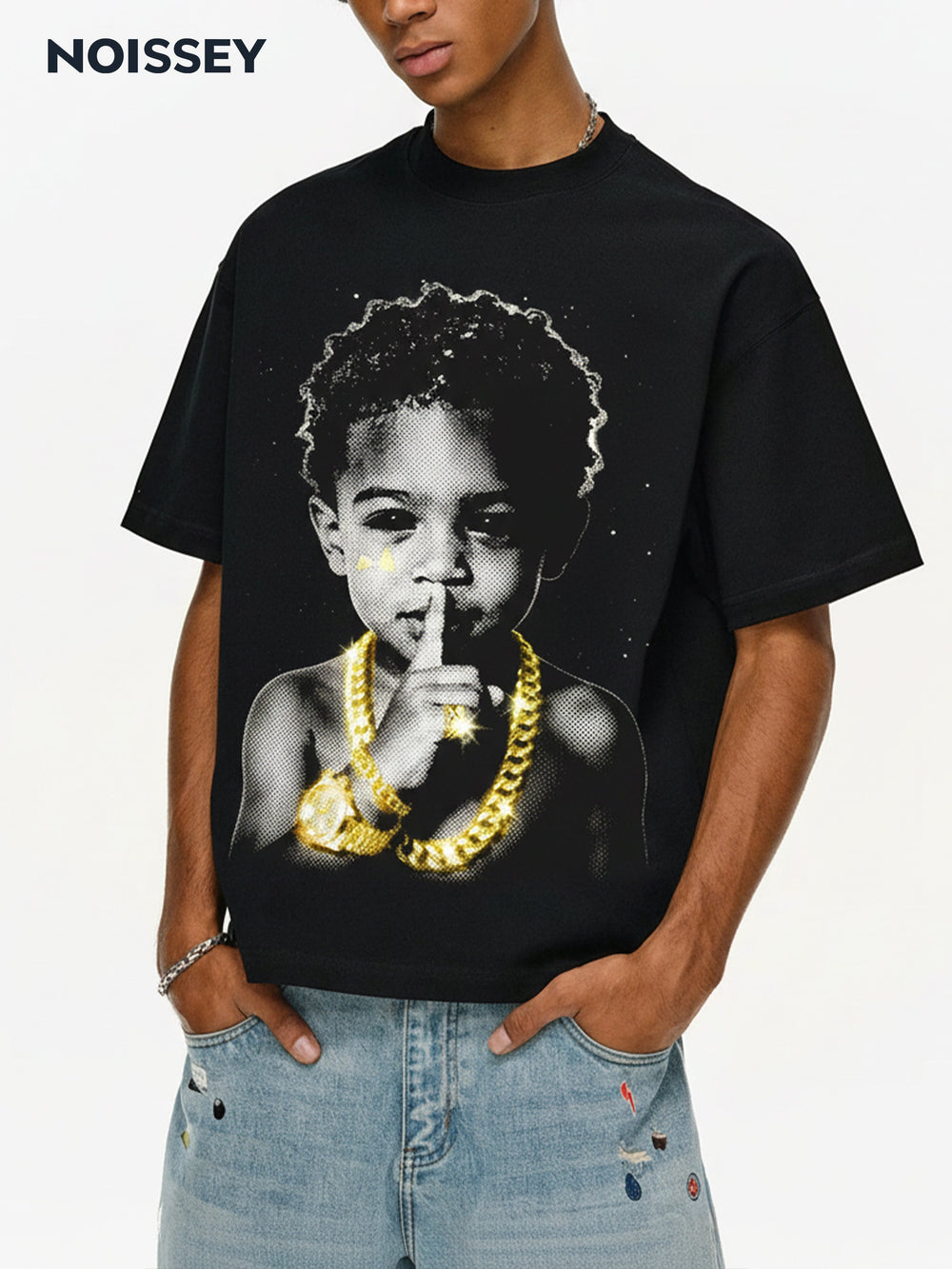 Silence is Golden Siyah Unisex Tişört