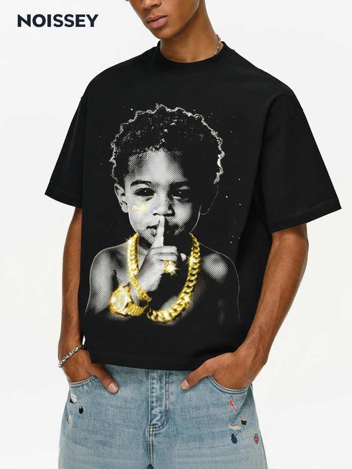 Silence is Golden Siyah Unisex Tişört