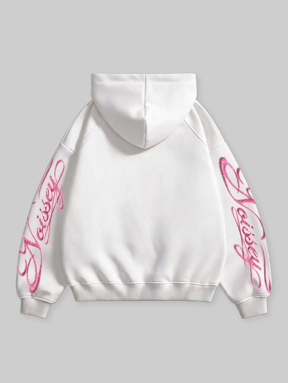 Eskitme Pembe Dudak Beyaz Unisex Fermuarlı Sweatshirt
