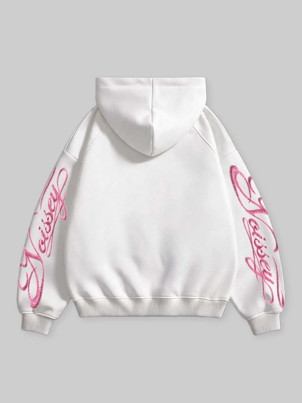 Eskitme Pembe Dudak Beyaz Unisex Fermuarlı Sweatshirt