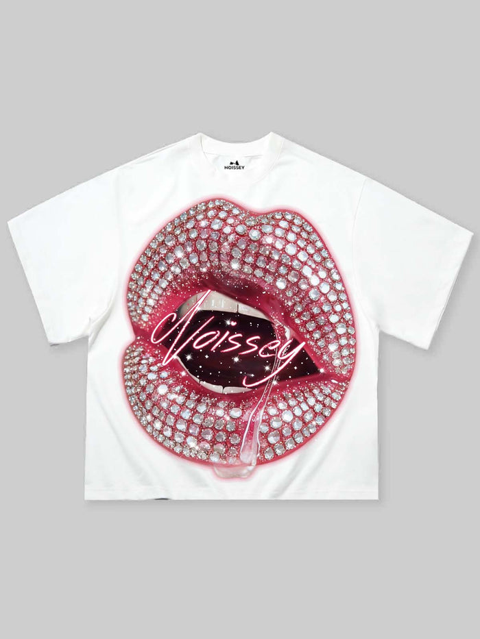 Pink Paved Lips Beyaz Unisex Tişört