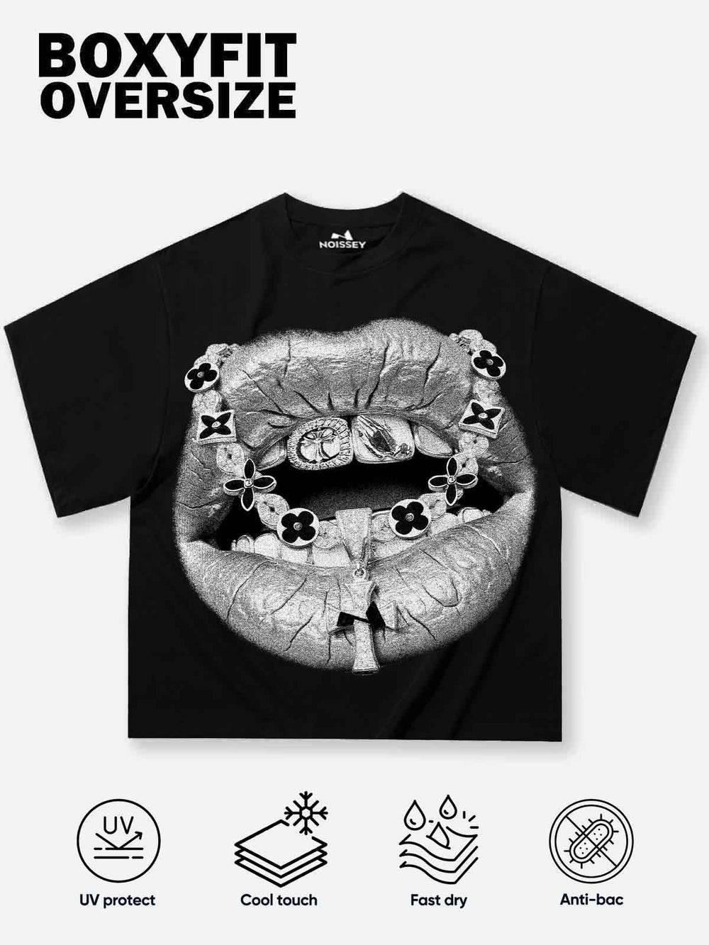 Retro Haç Dudak Beyaz Unisex Tişört