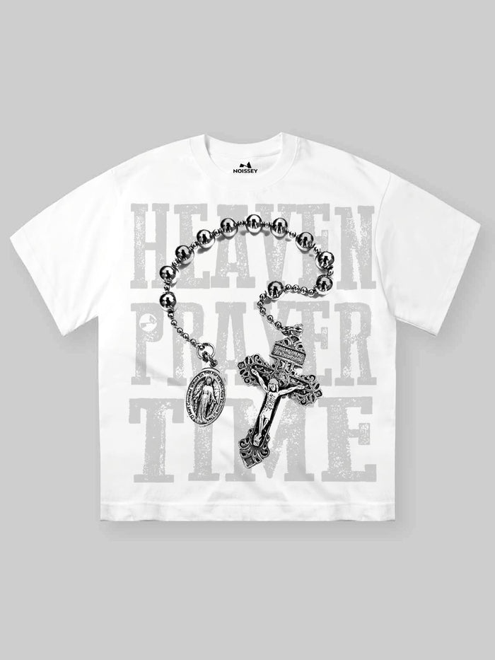 Heaven Prayer Time Beyaz Unisex Tişört