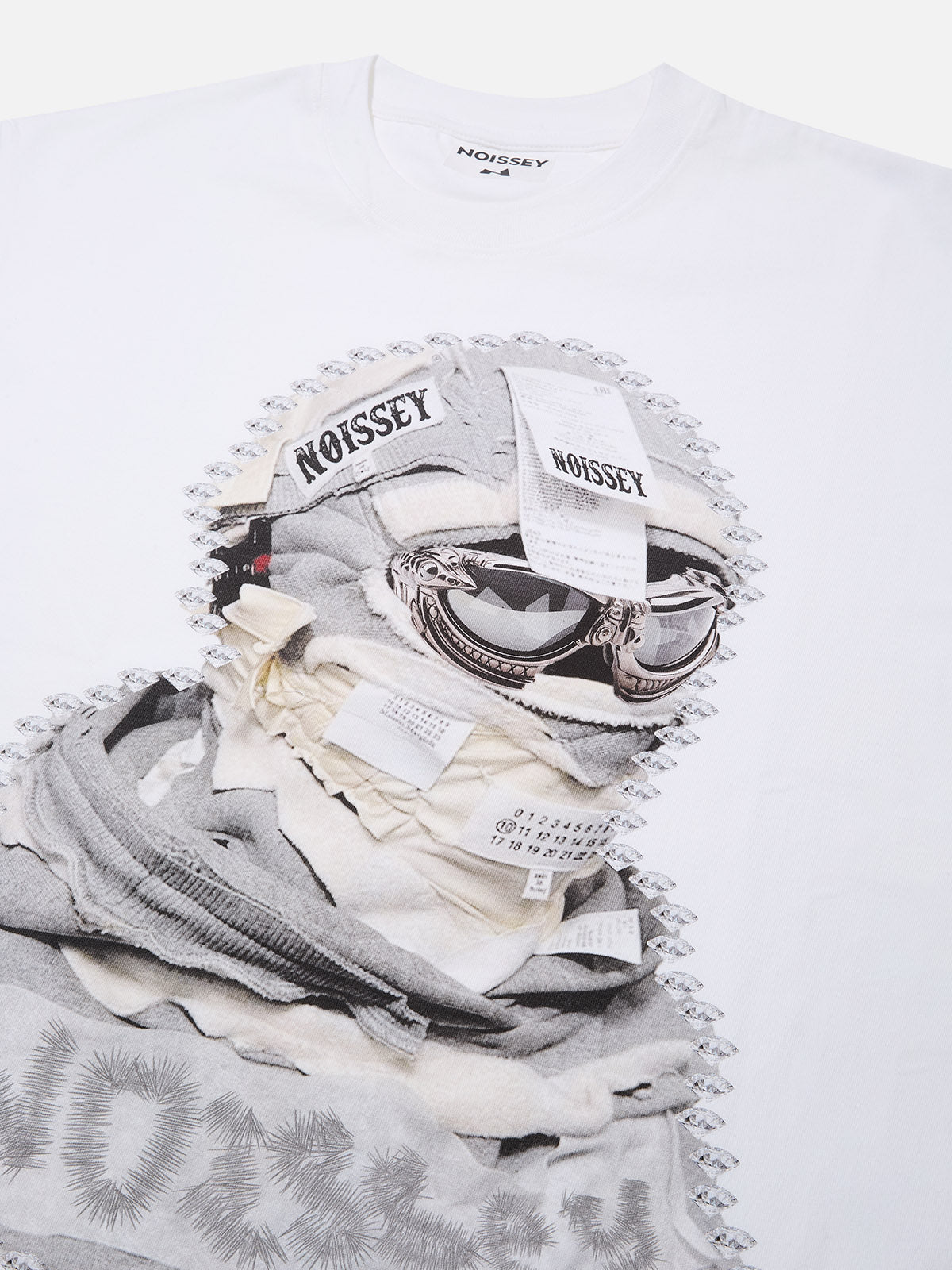 Motion Back Maske Kolaj Beyaz Unisex Tişört