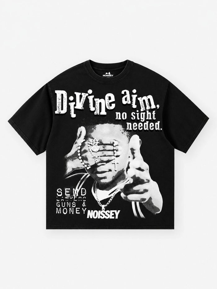 Divine Aim Siyah Unisex Tişört