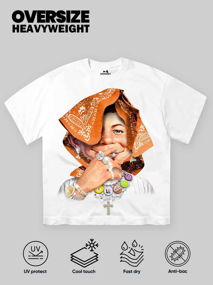 Bad Boy Turuncu Bandana Unisex Tişört